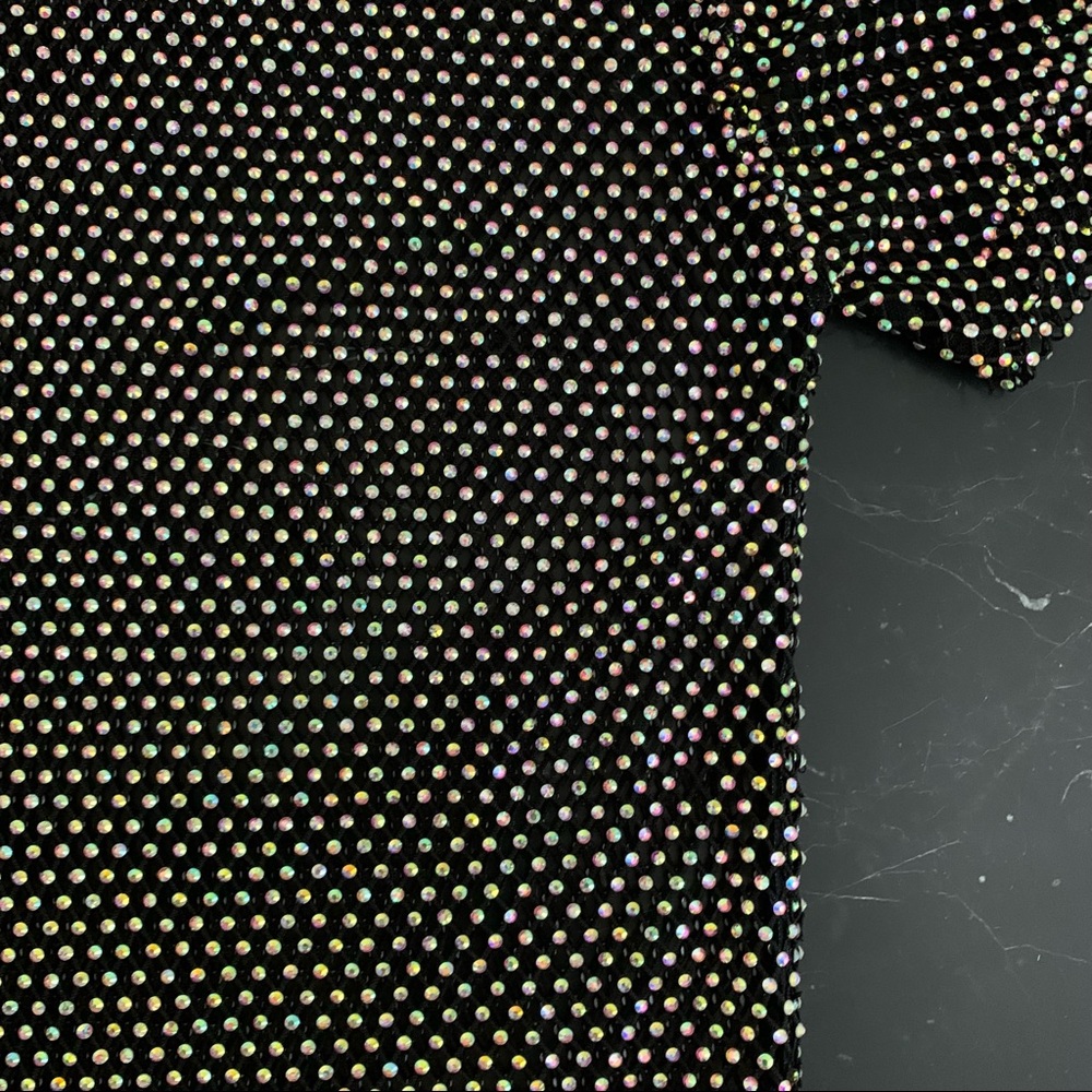 DAVID KOMA Crystal Mesh Oversized T-shirt UM 6 - Picture 11 of 12